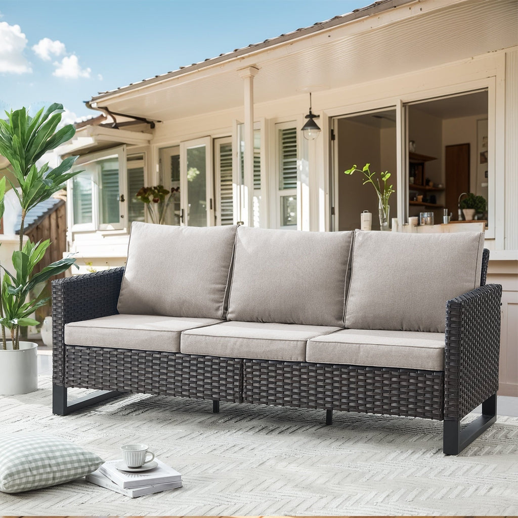 Ensemble de 6 canapés d'extérieur avec chaise et pouf