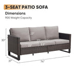 Ensemble de 6 canapés d'extérieur avec chaise et pouf