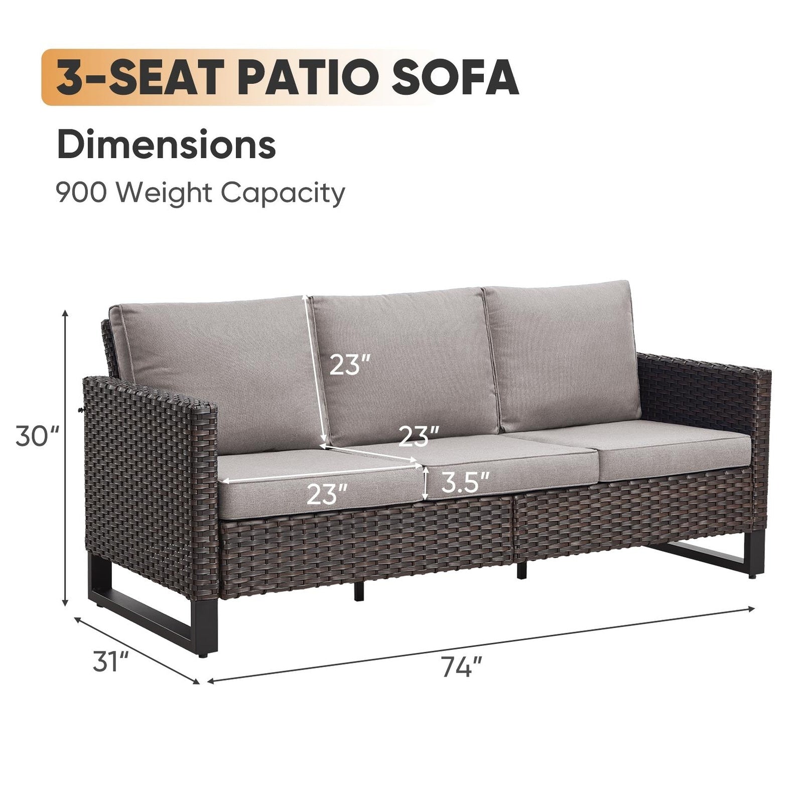 Ensemble de 6 canapés d'extérieur avec chaise et pouf