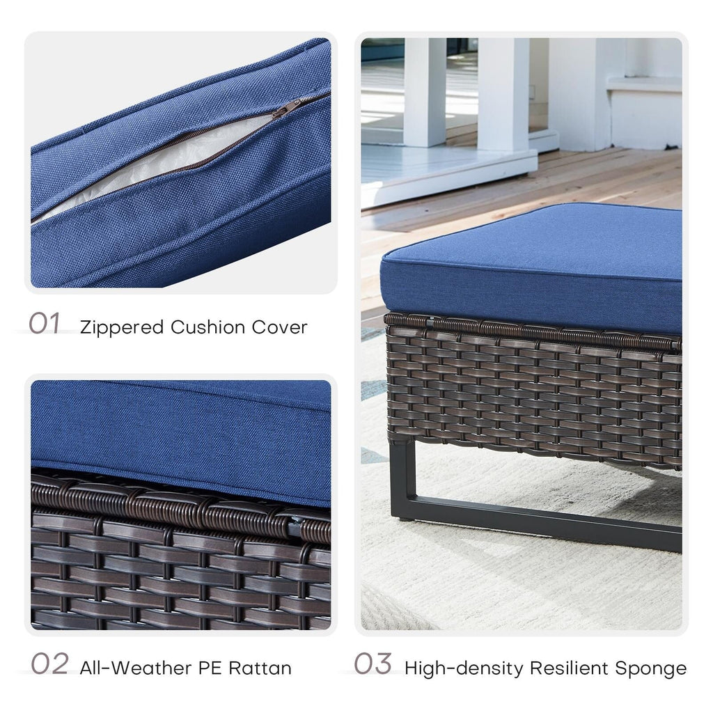 Ensemble de 6 canapés d'extérieur avec chaise et pouf