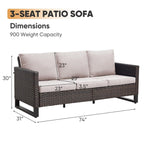 Ensemble de 6 canapés d'extérieur avec chaise et pouf