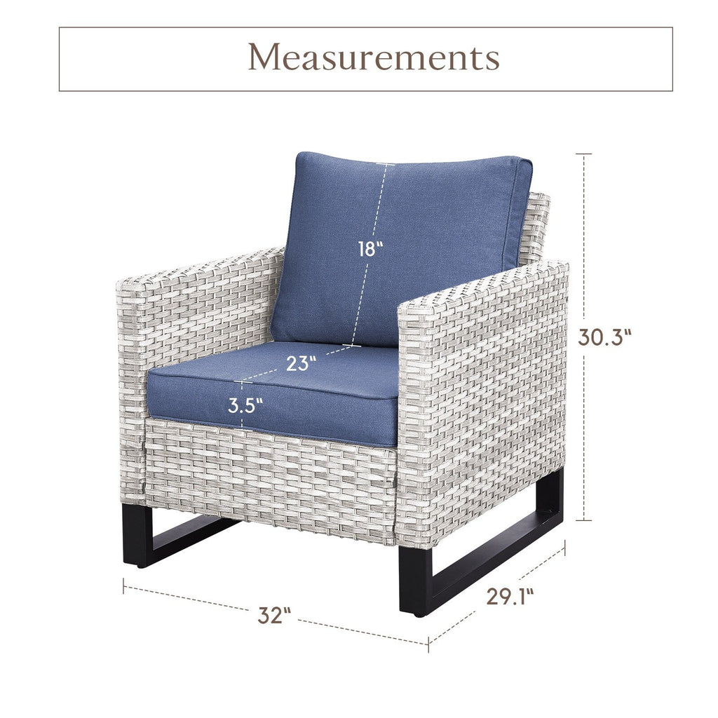 Ensemble de 6 canapés d'extérieur avec chaise et pouf