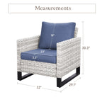 Ensemble de 6 canapés d'extérieur avec chaise et pouf