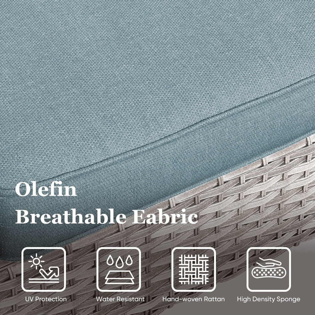 Ensemble de 6 canapés d'extérieur avec chaise et pouf