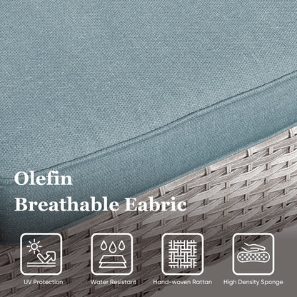 Ensemble de 6 canapés d'extérieur avec chaise et pouf