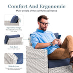 Ensemble de 6 canapés d'extérieur avec chaise et pouf