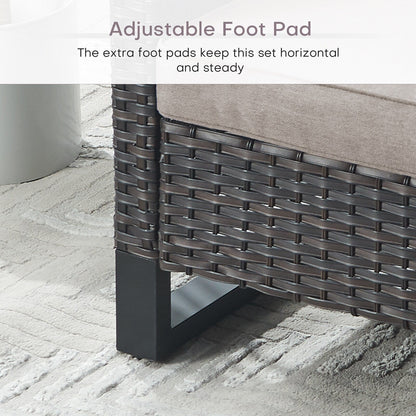 Ensemble de 6 canapés d'extérieur avec chaise et pouf