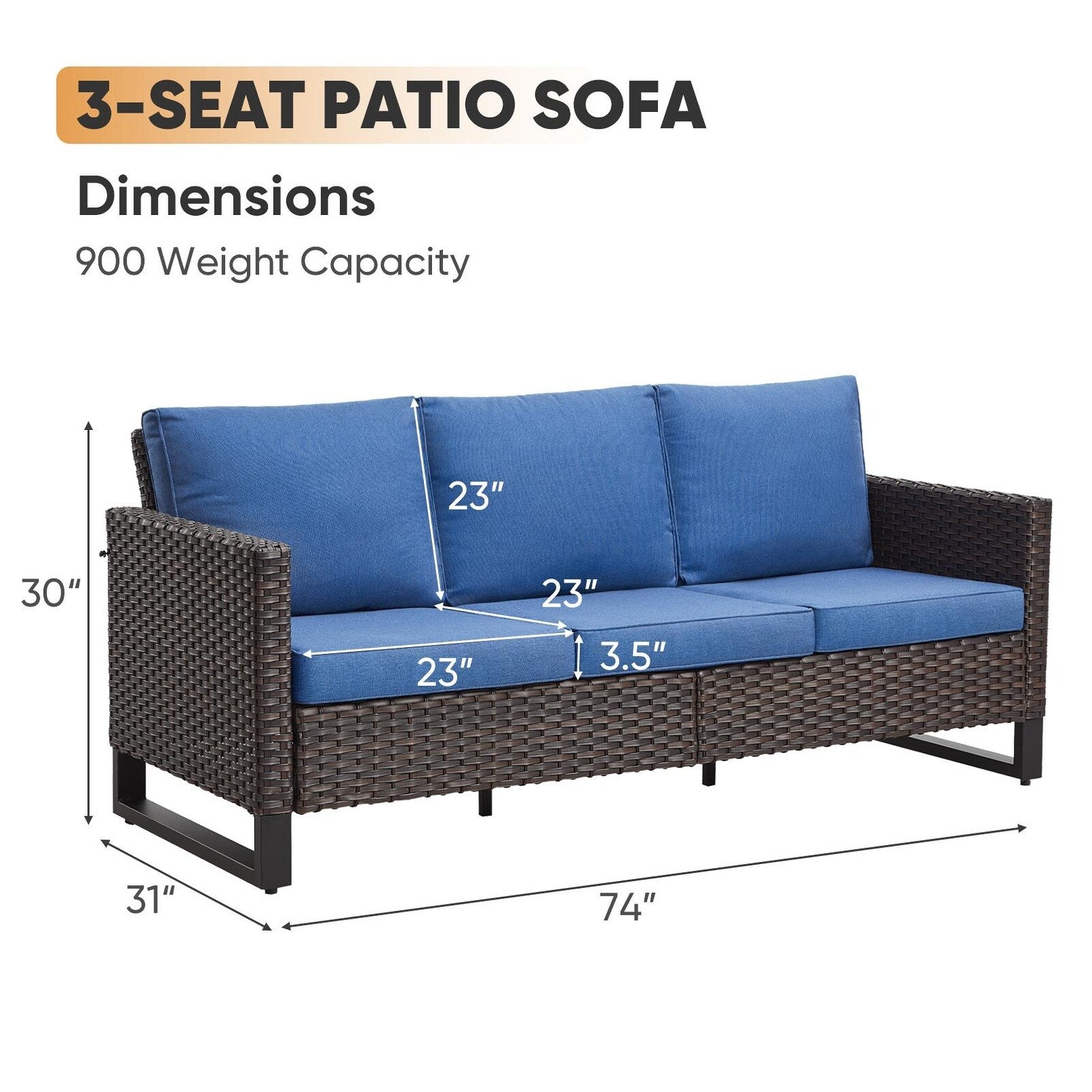 Ensemble de 6 canapés d'extérieur avec chaise et pouf