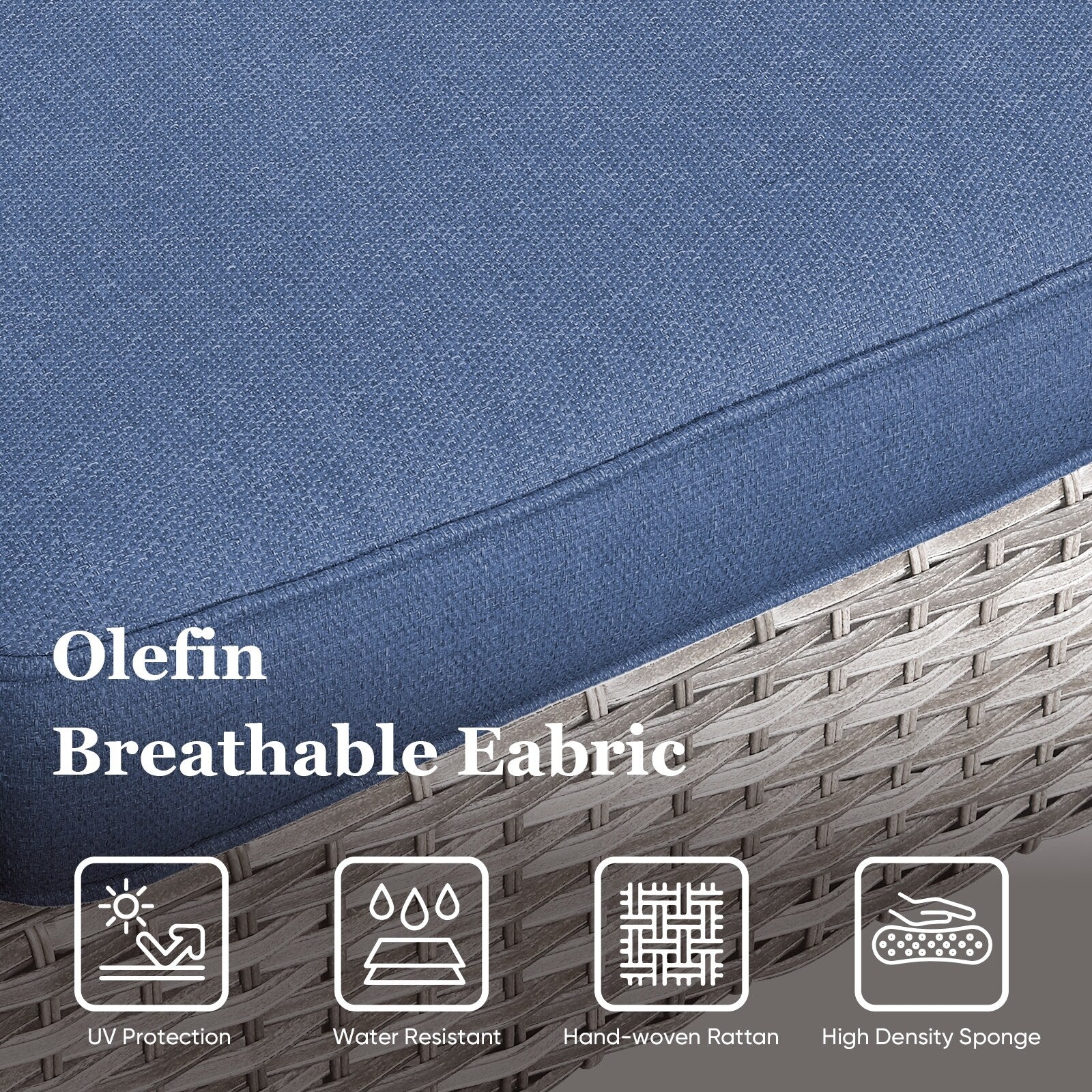 Ensemble de 6 canapés d'extérieur avec chaise et pouf