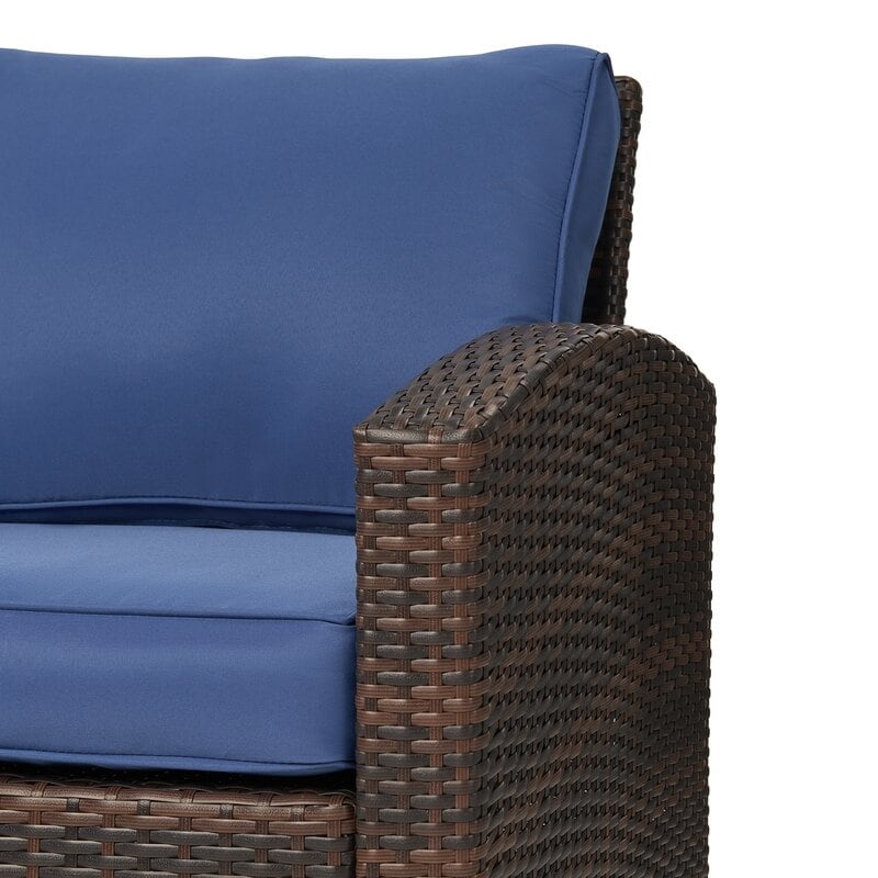 Ensemble de conversation extérieur en osier de 6 pièces pour patio