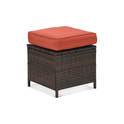 Ensemble de conversation extérieur en osier de 6 pièces pour patio
