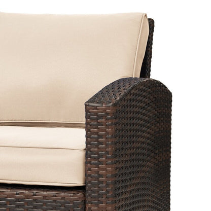 Ensemble de conversation extérieur en osier de 6 pièces pour patio