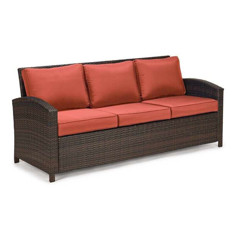 Ensemble de conversation extérieur en osier de 6 pièces pour patio