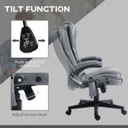 Fauteuil de bureau inclinable à 6 points de massage, fauteuil de direction ergonomique à dossier haut avec chauffage lombaire