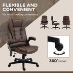 Fauteuil de bureau à massage vibrant à 6 points, fauteuil de bureau exécutif en microfibre à dossier haut avec chauffage, accoudoirs rembourrés et télécommande