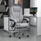 Fauteuil de bureau inclinable et ergonomique avec massage par vibrations à 6 points, pivotant et chauffant pour les lombaires, avec repose-pieds et hauteur réglable