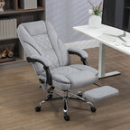 Fauteuil de bureau inclinable et ergonomique avec massage par vibrations à 6 points, pivotant et chauffant pour les lombaires, avec repose-pieds et hauteur réglable