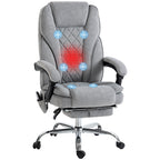 Fauteuil de bureau inclinable et ergonomique avec massage par vibrations à 6 points, pivotant et chauffant pour les lombaires, avec repose-pieds et hauteur réglable
