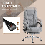 Fauteuil de bureau inclinable et ergonomique avec massage par vibrations à 6 points, pivotant et chauffant pour les lombaires, avec repose-pieds et hauteur réglable