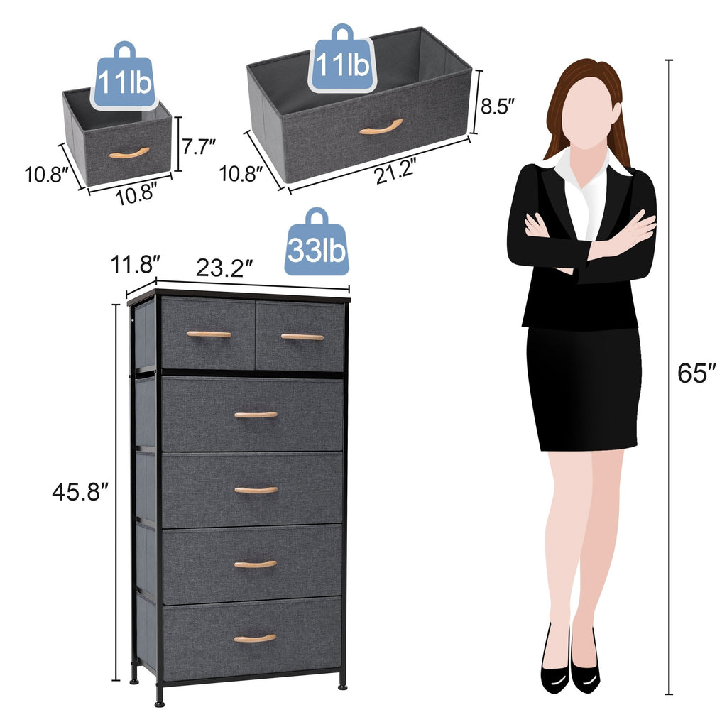 Commode verticale à 6 tiroirs de Crestlive Products