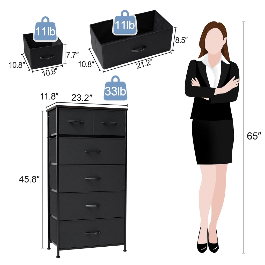 Commode verticale à 6 tiroirs de Crestlive Products