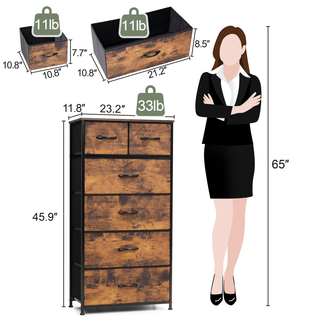 Commode verticale à 6 tiroirs de Crestlive Products