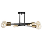 Plafonnier semi-encastré moderne en métal Sputnik de 6 lumières, 23,62 po