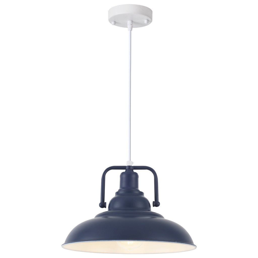 Suspension 60 W à 1 ampoule avec abat-jour en forme de dôme pour îlot de cuisine, lustre semi-encastré classique pour salle à manger