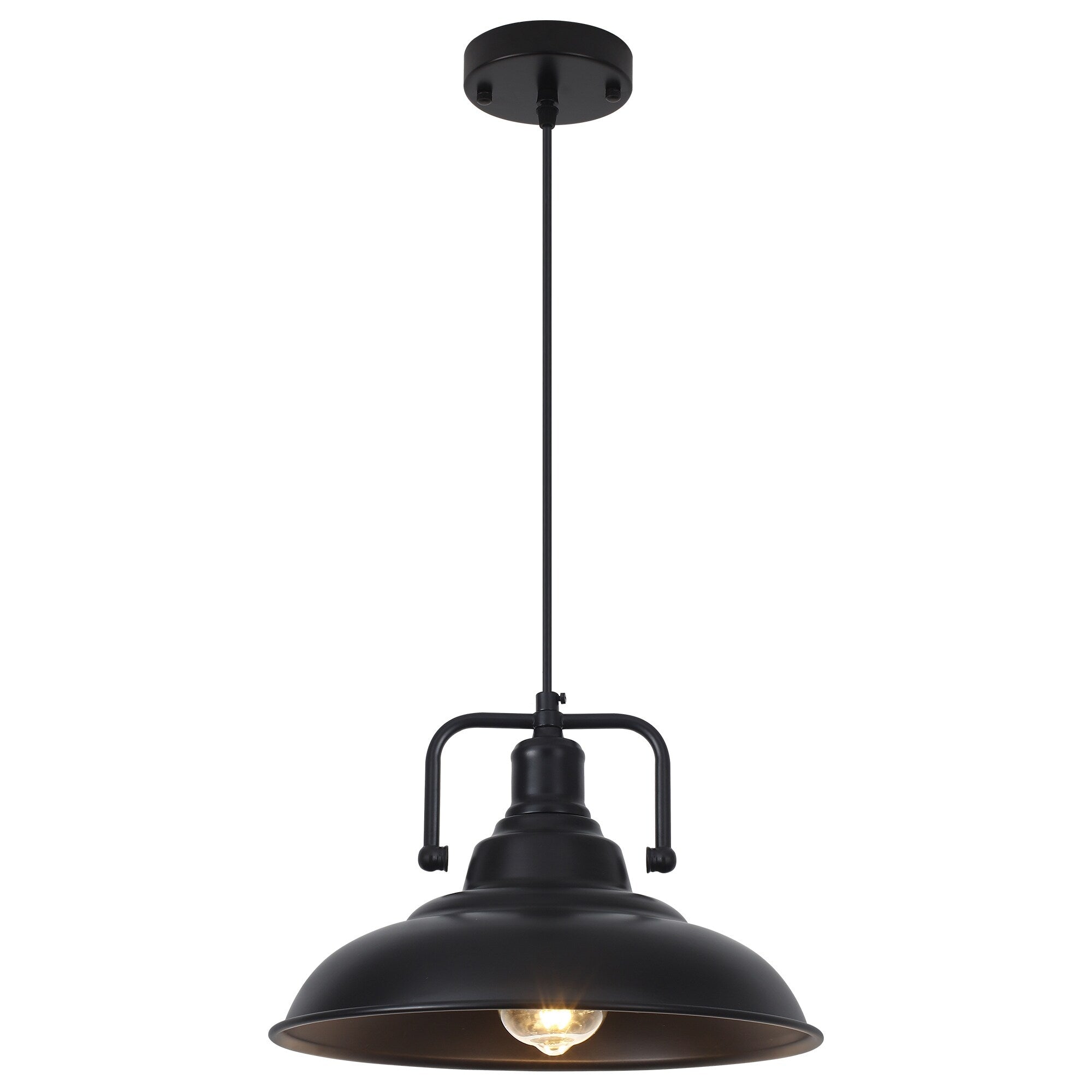 Suspension 60 W à 1 ampoule avec abat-jour en forme de dôme pour îlot de cuisine, lustre semi-encastré classique pour salle à manger