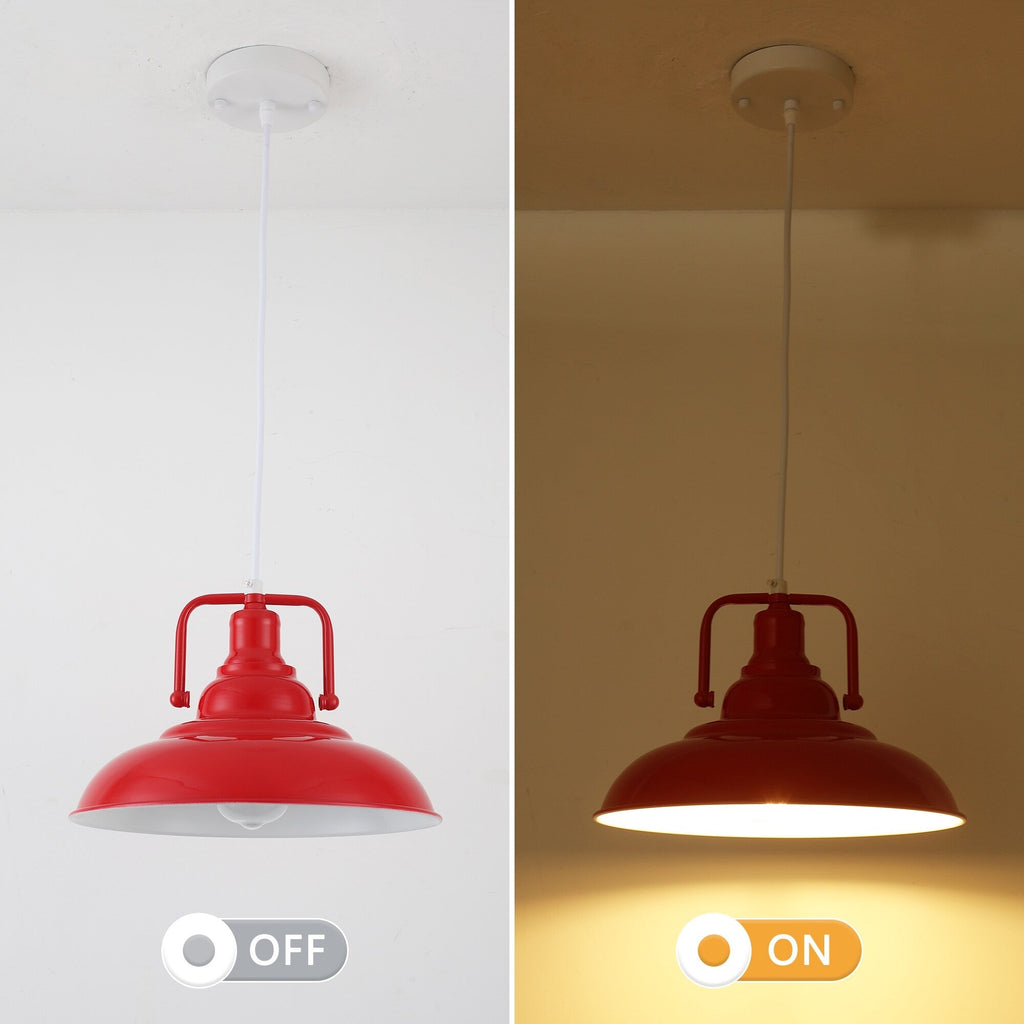 Suspension 60 W à 1 ampoule avec abat-jour en forme de dôme pour îlot de cuisine, lustre semi-encastré classique pour salle à manger