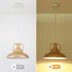 Suspension 60 W à 1 ampoule avec abat-jour en forme de dôme pour îlot de cuisine, lustre semi-encastré classique pour salle à manger