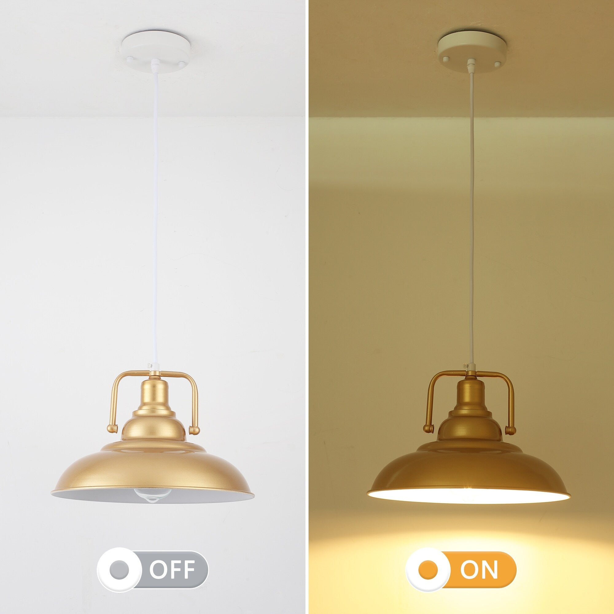 Suspension 60 W à 1 ampoule avec abat-jour en forme de dôme pour îlot de cuisine, lustre semi-encastré classique pour salle à manger