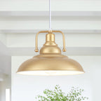 Suspension 60 W à 1 ampoule avec abat-jour en forme de dôme pour îlot de cuisine, lustre semi-encastré classique pour salle à manger