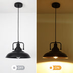 Suspension 60 W à 1 ampoule avec abat-jour en forme de dôme pour îlot de cuisine, lustre semi-encastré classique pour salle à manger