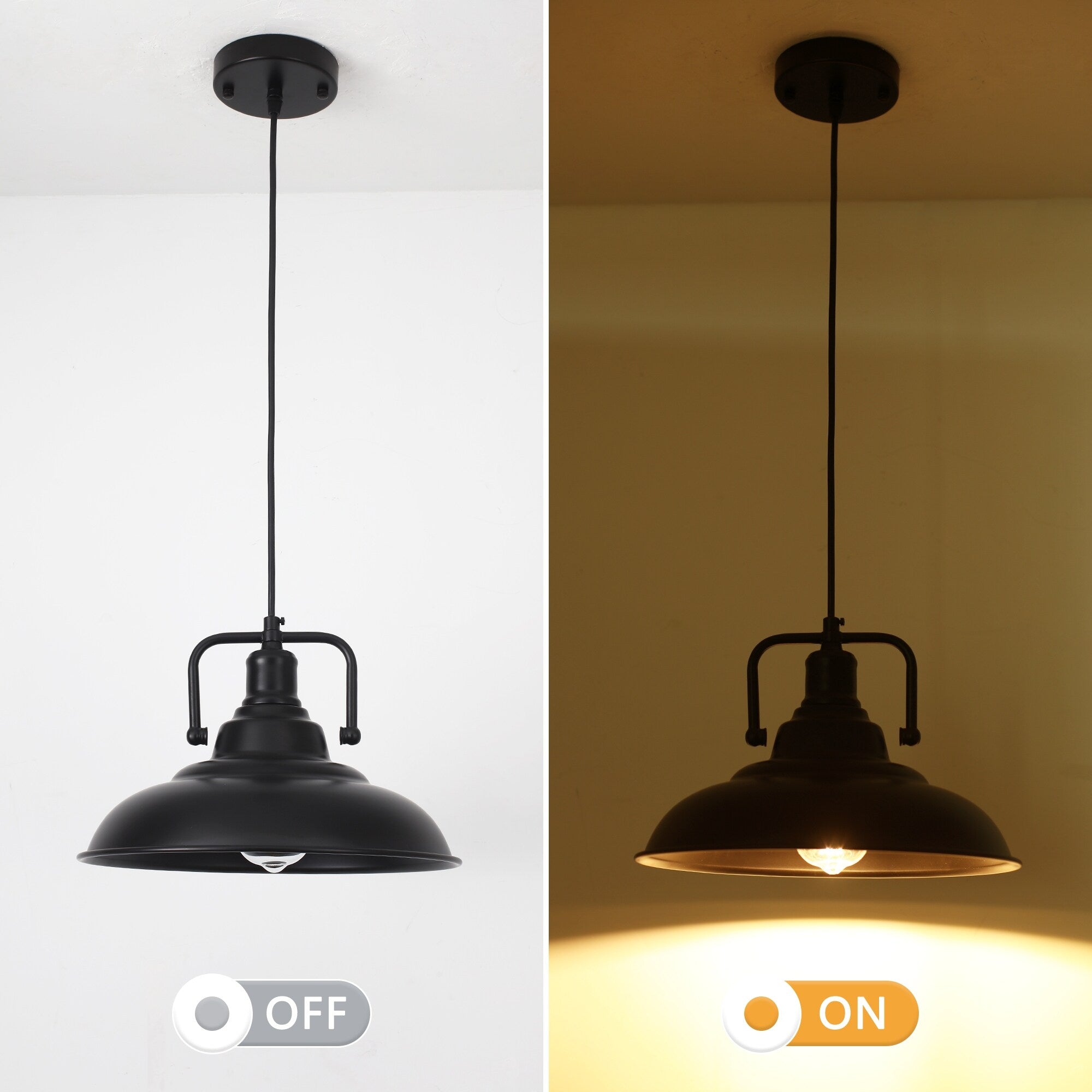 Suspension 60 W à 1 ampoule avec abat-jour en forme de dôme pour îlot de cuisine, lustre semi-encastré classique pour salle à manger