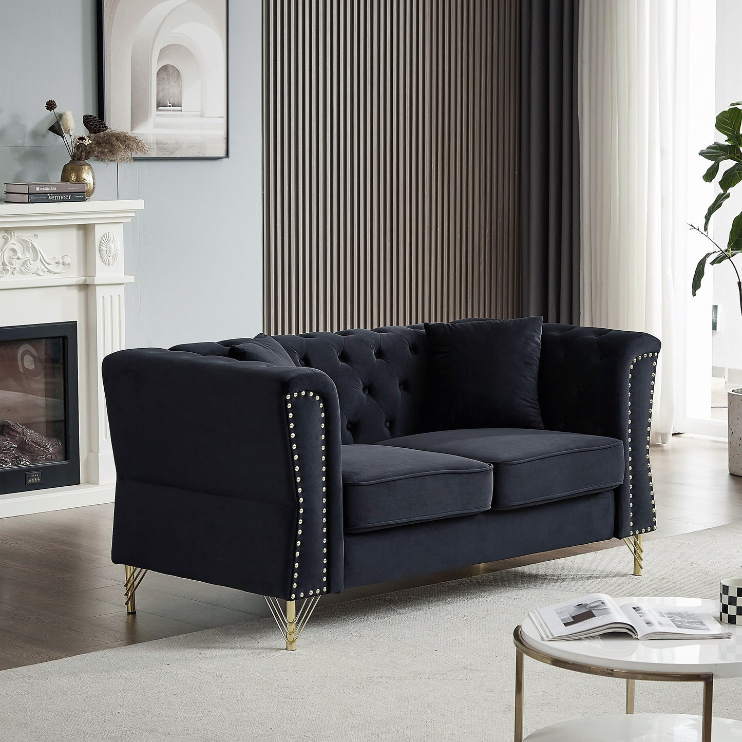 Canapé Chesterfield en velours 60.2
