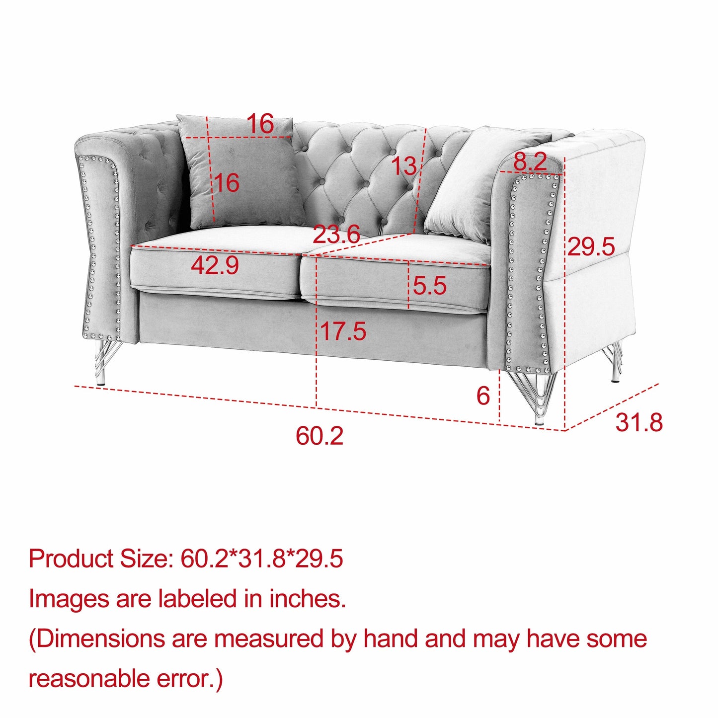 Canapé Chesterfield en velours 60.2