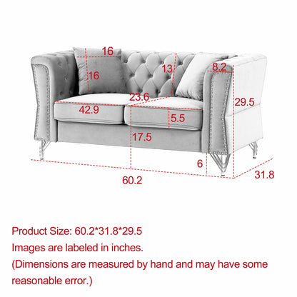 Canapé Chesterfield en velours 60.2