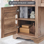 Bureau de direction en L de style ferme, bureau d'angle en bois, bureau d'ordinateur