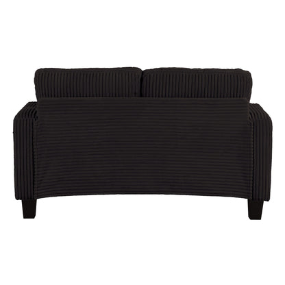 Canapé causeuse contemporain en velours côtelé avec 2 coussins et porte-gobelet