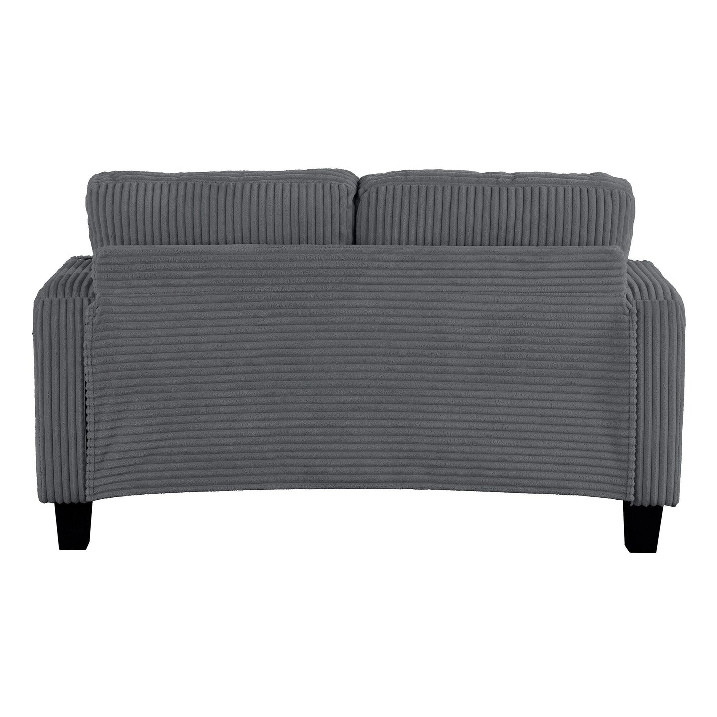 Canapé causeuse contemporain en velours côtelé avec 2 coussins et porte-gobelet