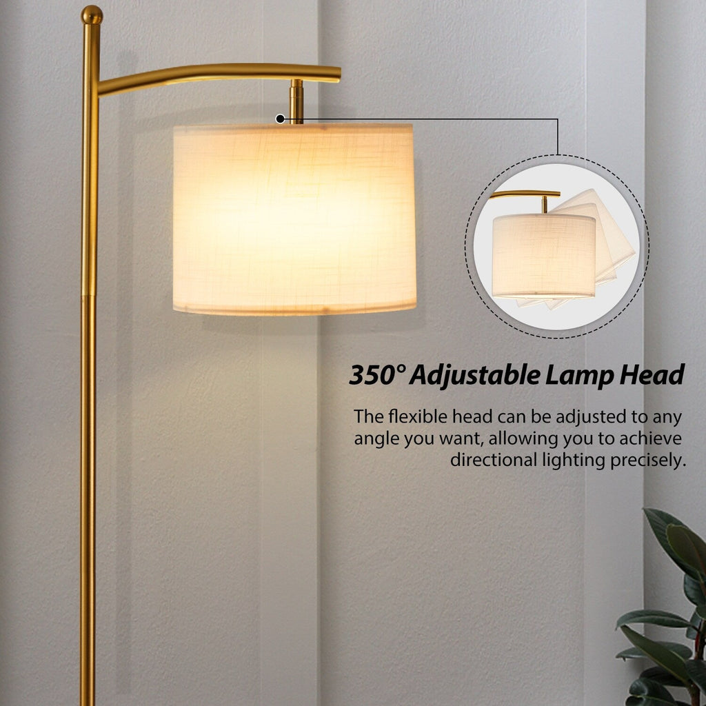 Lampadaire arqué Netin 66 avec télécommande et abat-jour rotatif