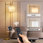 Lampadaire arqué Netin 66 avec télécommande et abat-jour rotatif