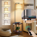 Lampadaire de 62 pouces avec table carrée pour magazines - noyer