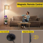 Lampadaire de table noir de 62 pouces avec port USB et prise