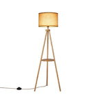 Lampadaire trépied en noyer de 63 po avec pieds et plateau en bois massif