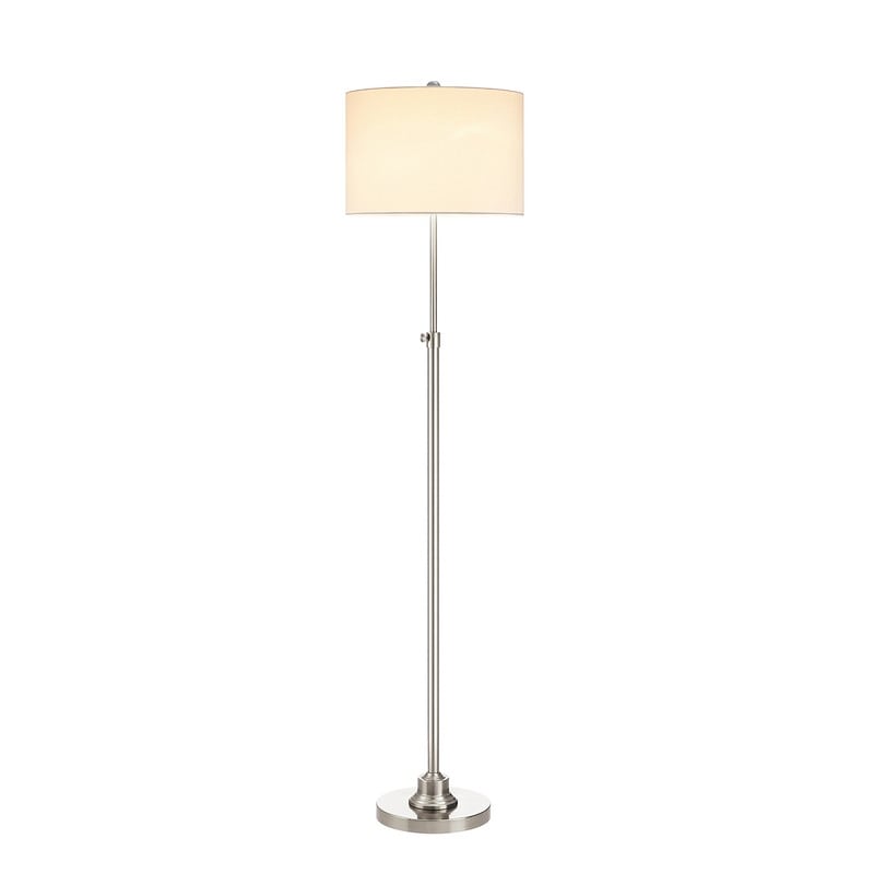 Lampadaire réglable standard KAWOTI 63,5 avec abat-jour en tissu et lin
