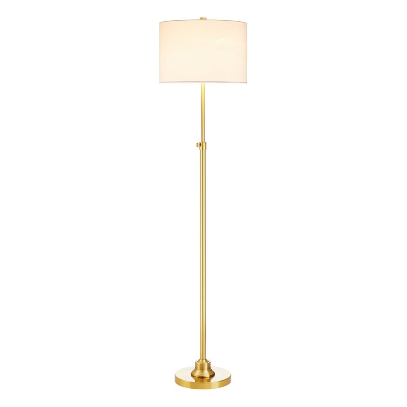 Lampadaire réglable standard KAWOTI 63,5 avec abat-jour en tissu et lin