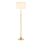Lampadaire réglable standard KAWOTI 63,5 avec abat-jour en tissu et lin