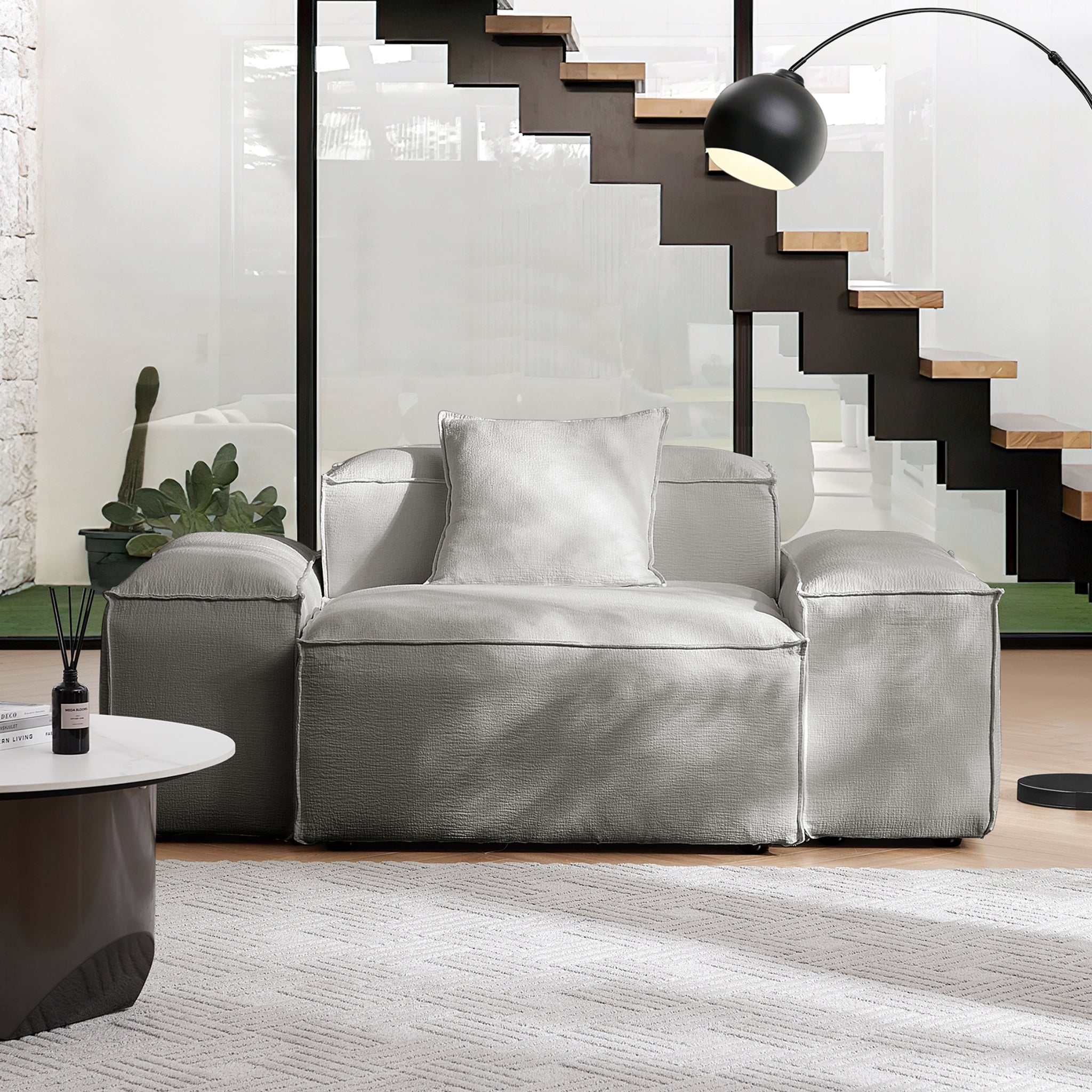 Freedom Modular Gray Accent Armchair